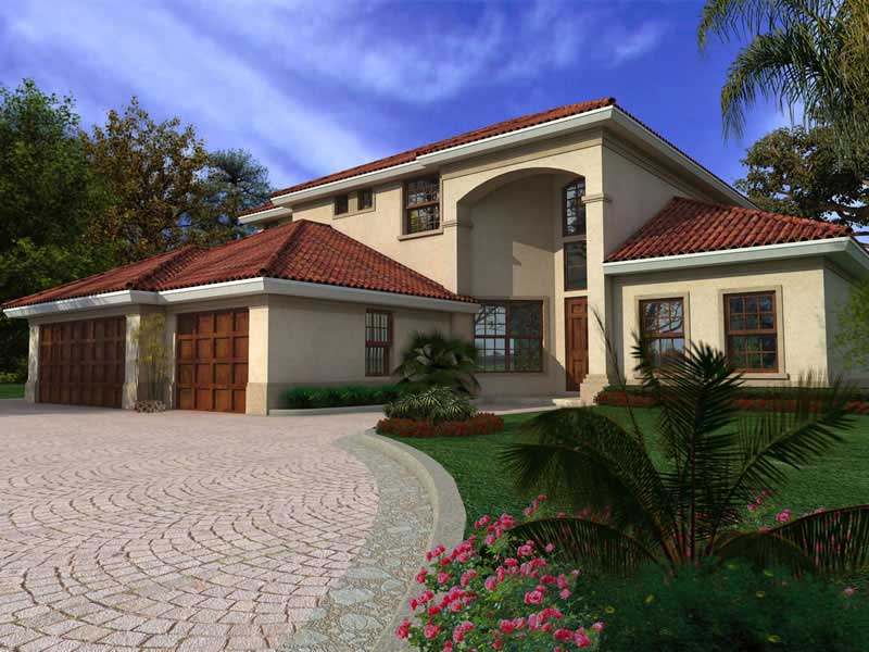 5-Bedroom, 3564 Sq Ft Mediterranean Home Plan - 107-1202 - Main Exterior