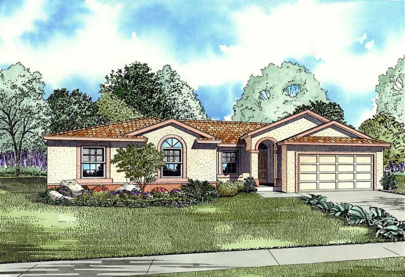 4-Bedroom, 1658 Sq Ft Mediterranean House Plan - 107-1206 - Front Exterior