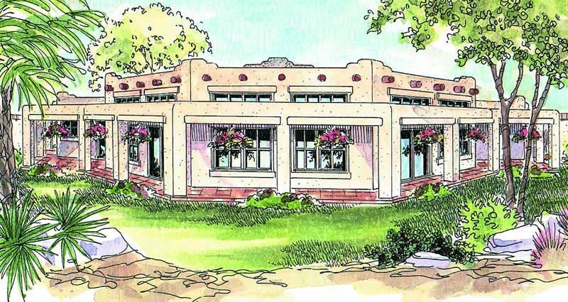 3-Bedroom, 2431 Sq Ft Mediterranean House Plan - 108-1000 - Front Exterior