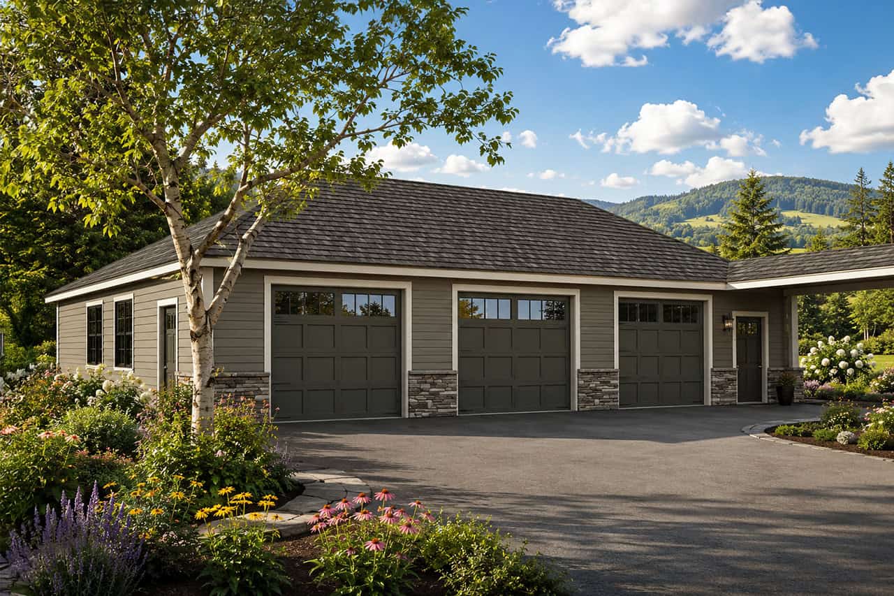 3-Bay, 1500 Sq Ft Garage Home Plan - 108-1036 - Main Exterior