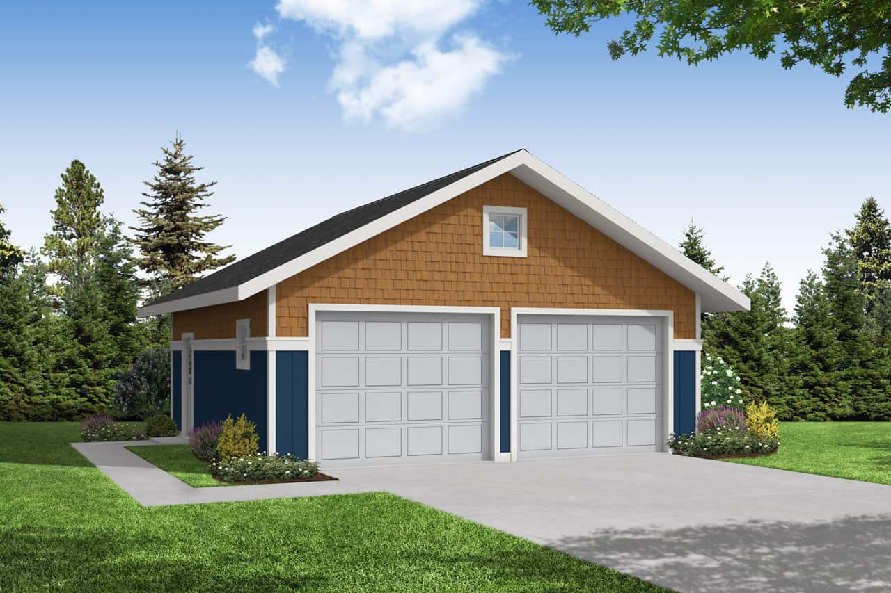 2-Car, 676 Sq Ft Garage House Plan - 108-1042 - Front Exterior