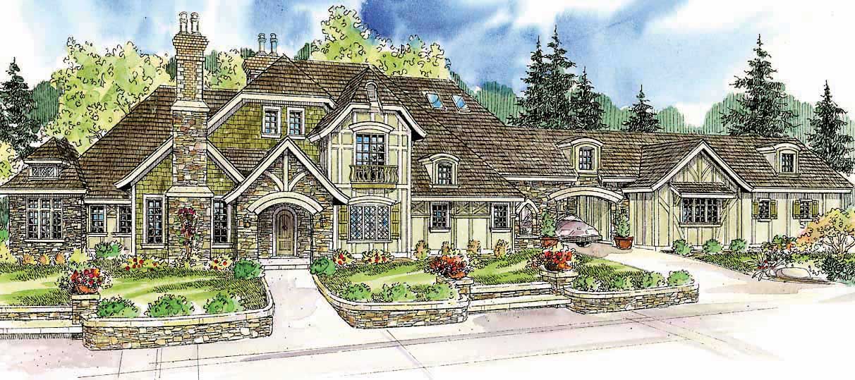 3-Bedroom, 5024 Sq Ft European House Plan - 108-1050 - Front Exterior