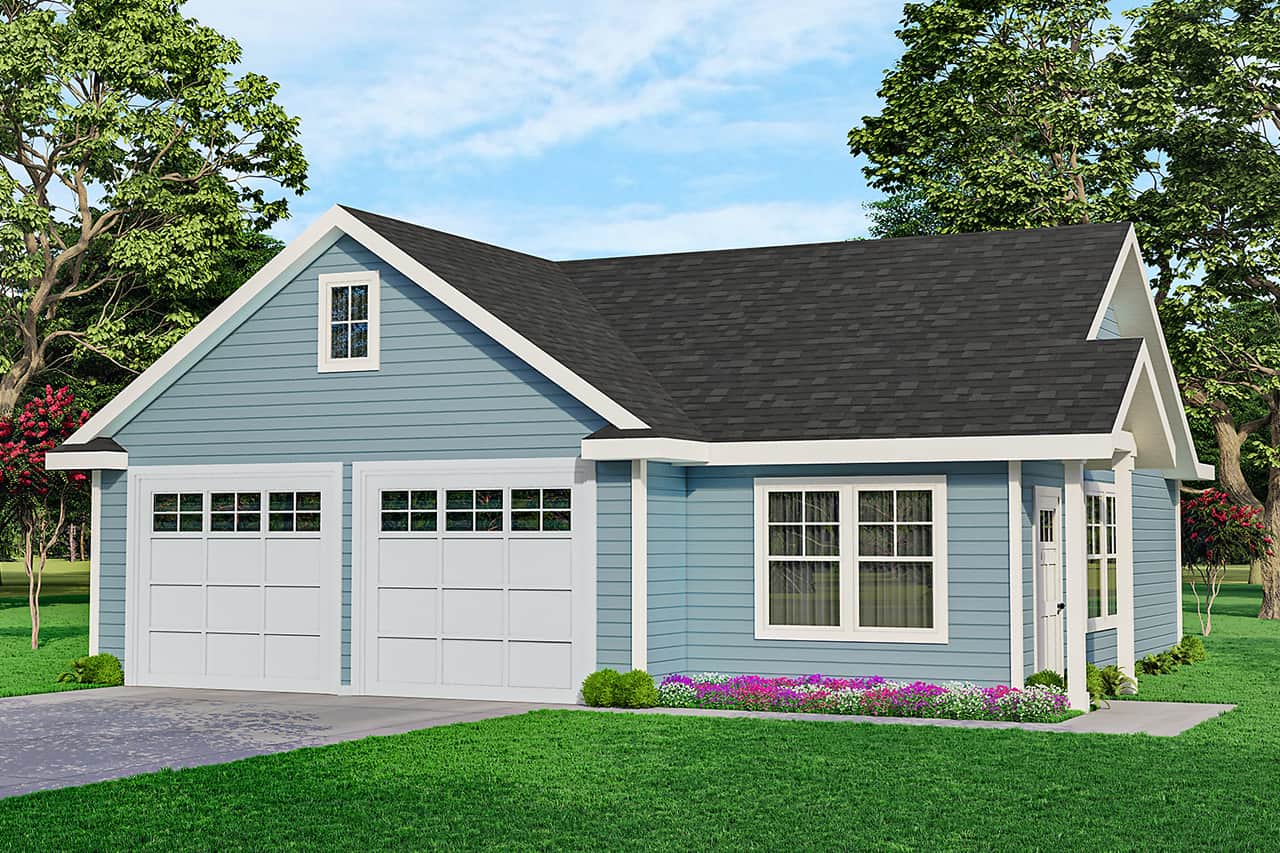 1-Bedroom, 1010 Sq Ft Garage w/Apartment - Plan #108-1067 - Main Exterior