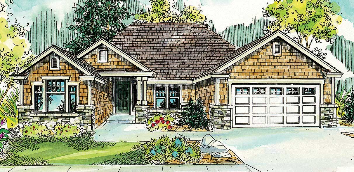 3-Bedroom, 2055 Sq Ft Craftsman House Plan - 108-1069 - Front Exterior