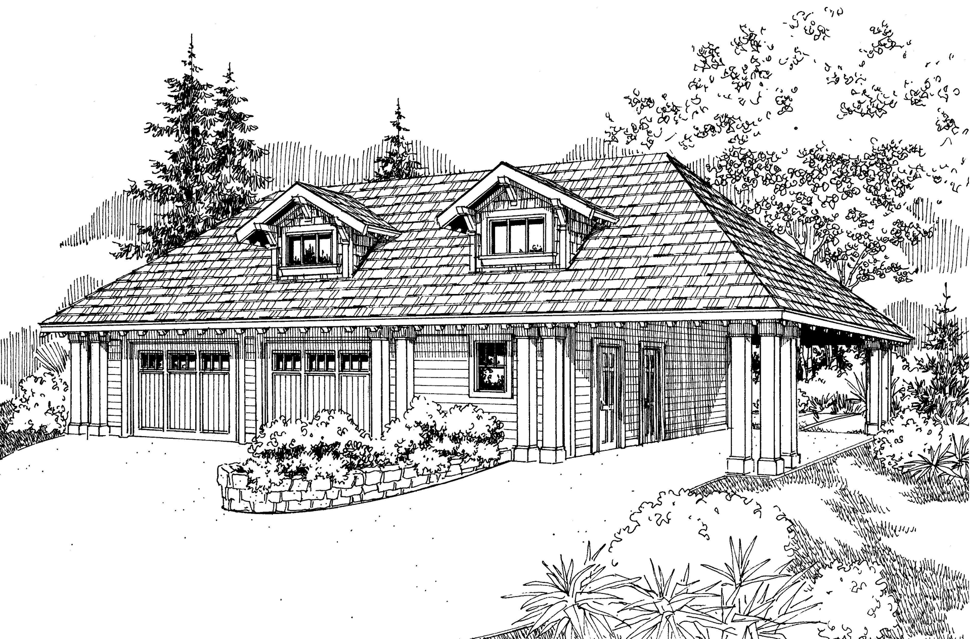 3-Car, 1225 Sq Ft Garage Plan - 108-1076 - Main Exterior