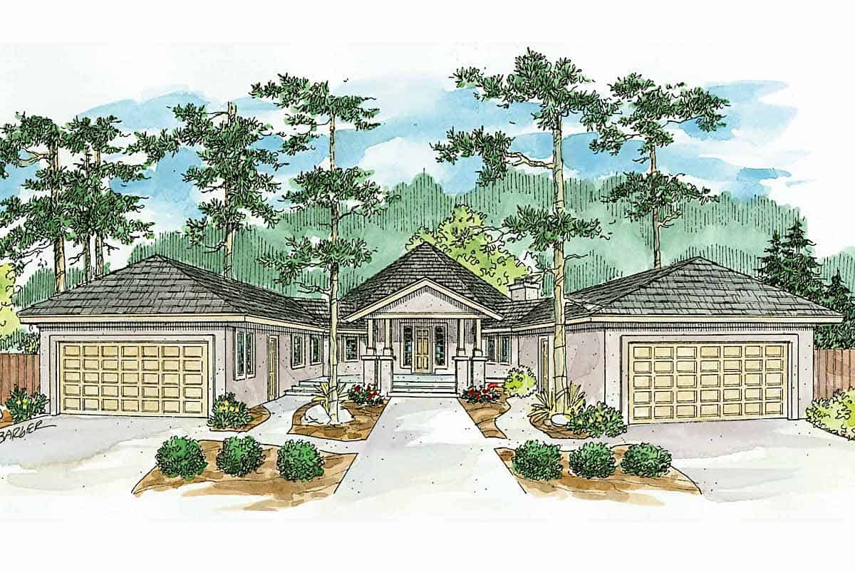 2-Bedroom, 2472 Sq Ft Ranch Home - Plan #108-1101 - Main Exterior