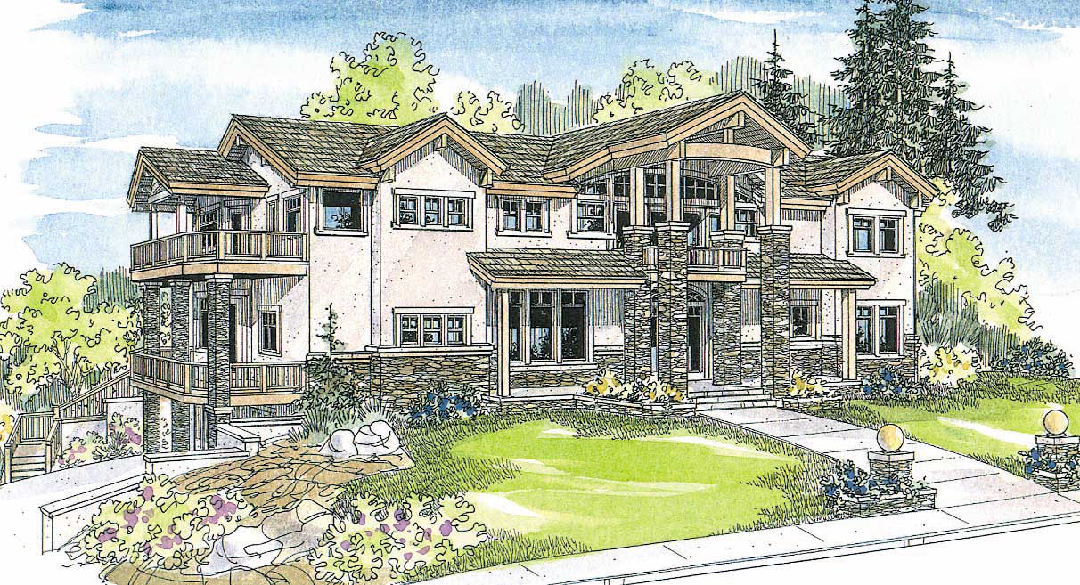 4-Bedroom, 4506 Sq Ft Craftsman House Plan - 108-1108 - Front Exterior