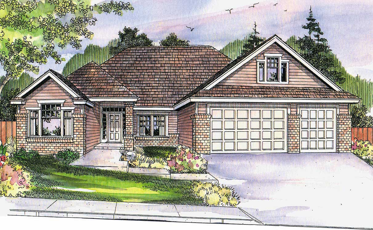 3-Bedroom, 2103 Sq Ft Prairie Home Plan - 108-1134 - Main Exterior
