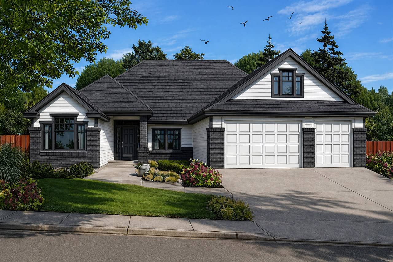 3-Bedroom, 2103 Sq Ft Prairie Home Plan - 108-1134 - Main Exterior