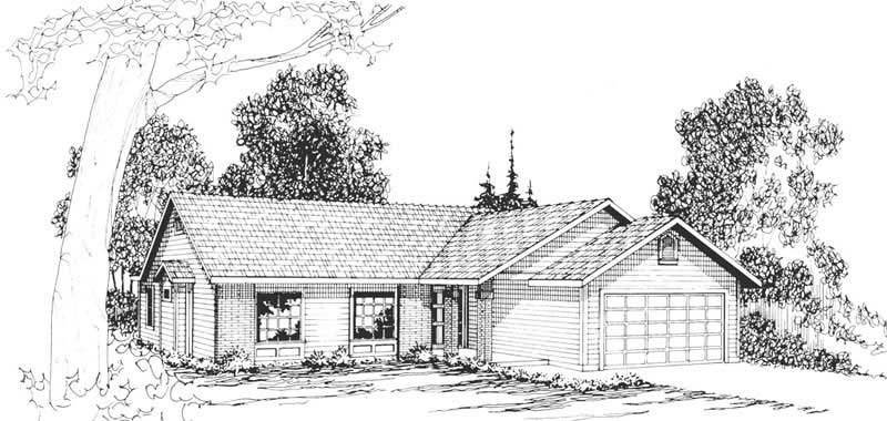 3-Bedroom, 1531 Sq Ft Ranch Home Plan - 108-1155 - Main Exterior