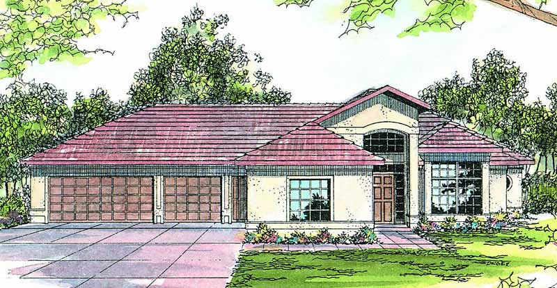 3-Bedroom, 2069 Sq Ft Mediterranean Home Plan - 108-1164 - Main Exterior