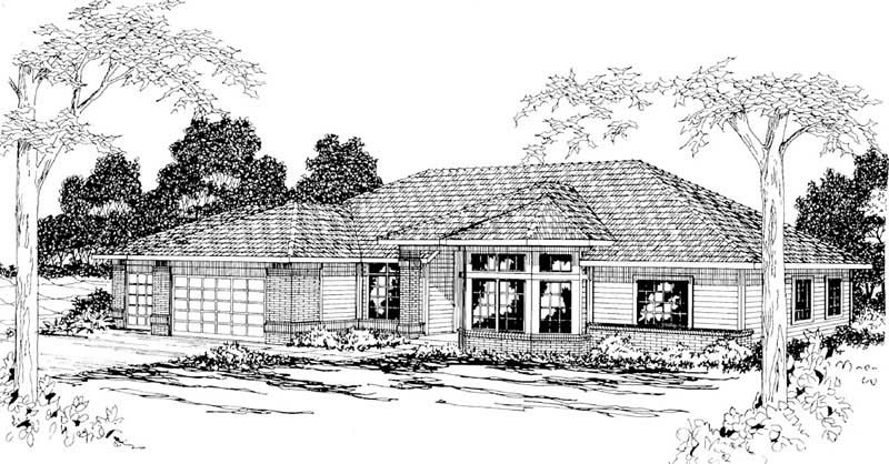 4-Bedroom, 2480 Sq Ft Ranch Home Plan - 108-1198 - Main Exterior