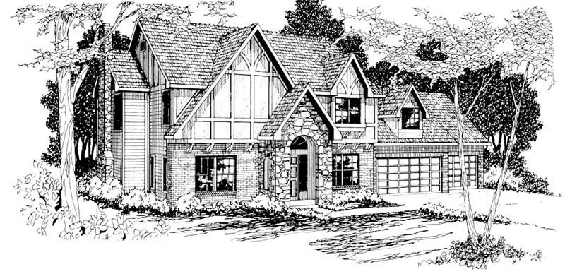 4-Bedroom, 2413 Sq Ft Home Plan - 108-1204 - Main Exterior
