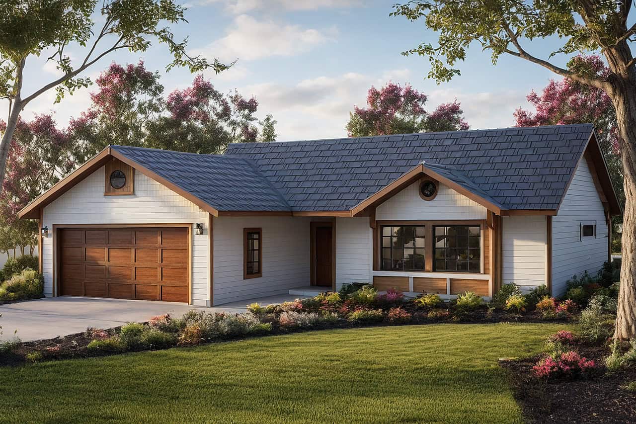 3-Bedroom, 1156 Sq Ft Small House Plans - 108-1216 - Front Exterior