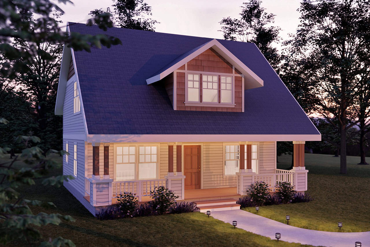 3-Bedroom, 1540 Sq Ft Craftsmsn Home Plan - 108-1218 - Main Exterior