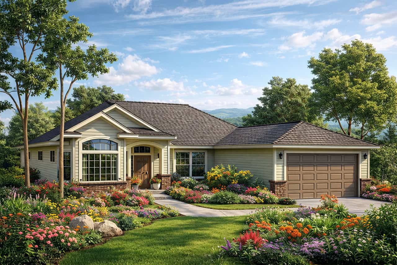 3-Bedroom, 2025 Sq Ft Home Plan - 108-1235 - Main Exterior