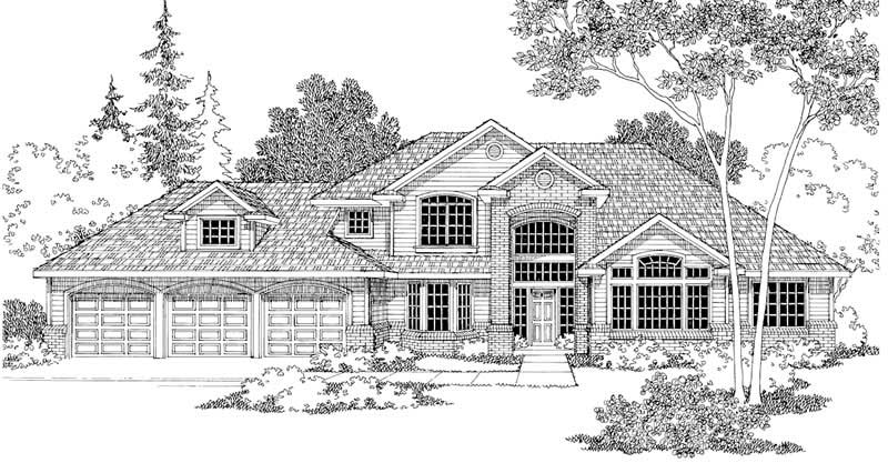 3-Bedroom, 2964 Sq Ft Traditional Home Plan - 108-1238 - Main Exterior