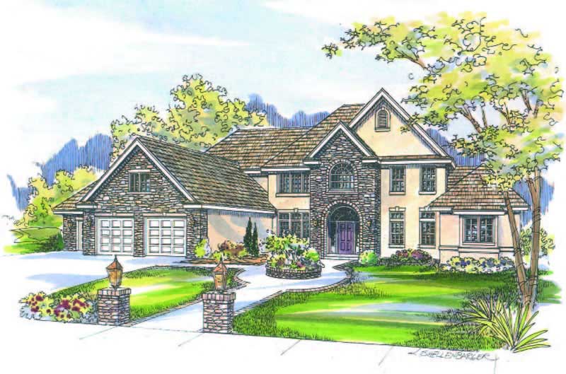 4-Bedroom, 4955 Sq Ft European Home Plan - 108-1260 - Main Exterior