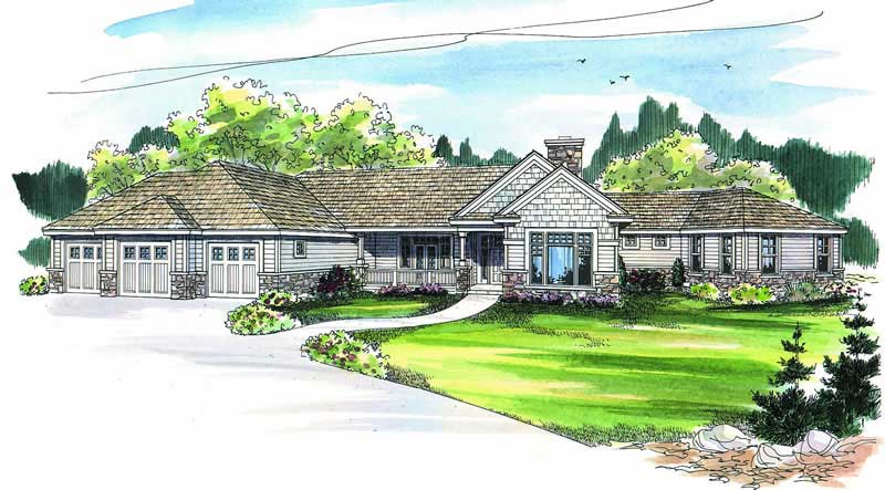 3-Bedroom, 3384 Sq Ft Contemporary Home Plan - 108-1268 - Main Exterior