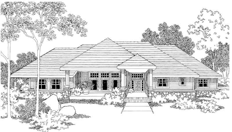 3-Bedroom, 2614 Sq Ft Home Plan - 108-1291 - Main Exterior