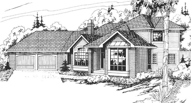 3-Bedroom, 2251 Sq Ft Contemporary House Plan - 108-1323 - Front Exterior