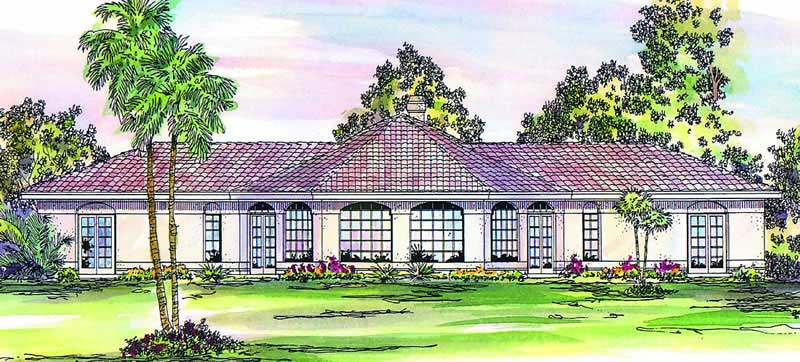 2-Bedroom, 1778 Sq Ft Mediterranean House Plan - 108-1364 - Front Exterior