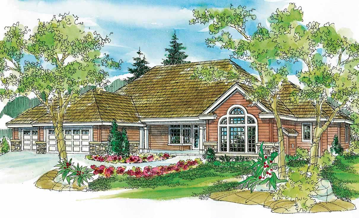 3-Bedroom, 2944 Sq Ft European Home Plan - 108-1449 - Main Exterior