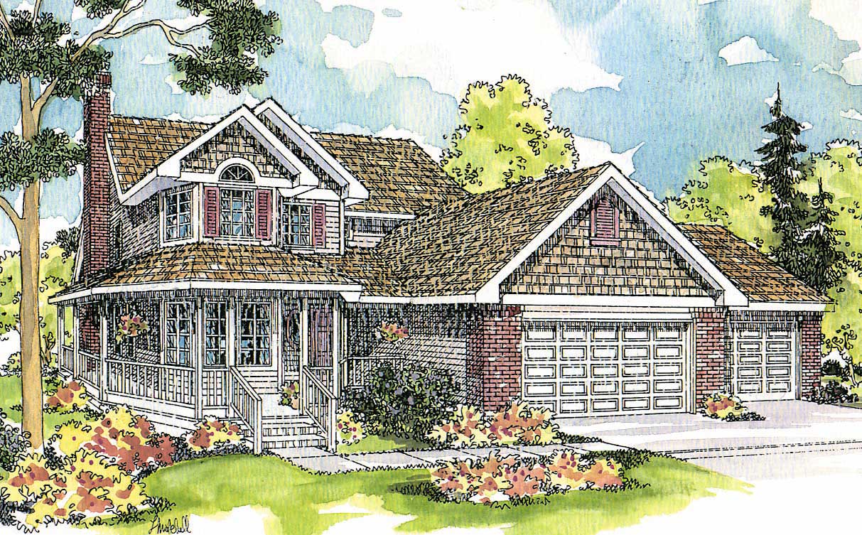 4-Bedroom, 2540 Sq Ft Country House Plan - 108-1456 - Front Exterior