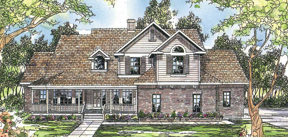 3-Bedroom, 2486 Sq Ft Country House Plan - 108-1498 - Front Exterior