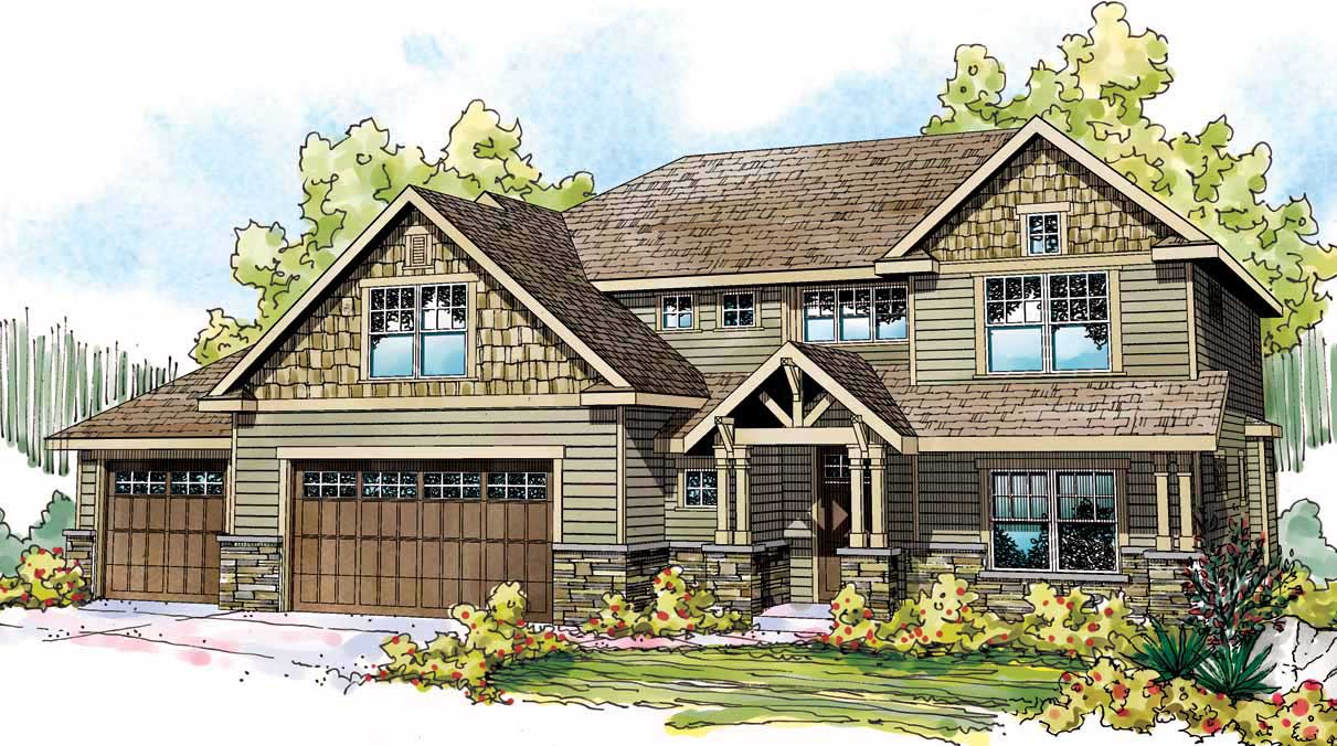 4-Bedroom, 2838 Sq Ft Craftsman House Plan - 108-1510 - Front Exterior
