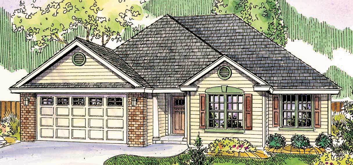 2-Bedroom, 2063 Sq Ft European House Plan - 108-1532 - Front Exterior