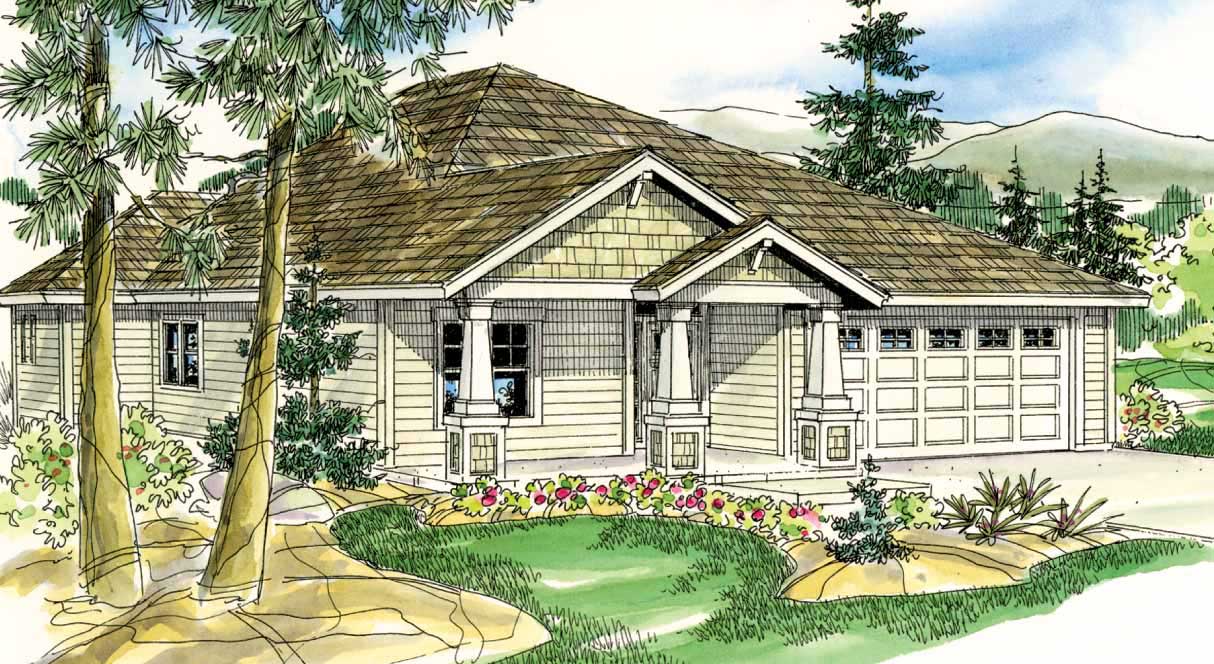 3-Bedroom, 1719 Sq Ft Craftsman Home Plan - 108-1534 - Main Exterior