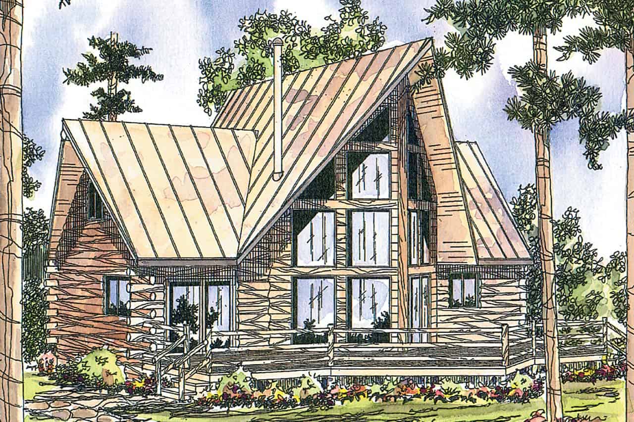 2-Bedroom, 1216 Sq Ft Log Cabin Home - Plan #108-1538 - Main Exterior