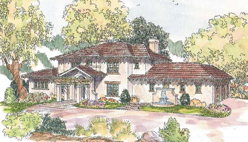 5-Bedroom, 4376 Sq Ft European House Plan - 108-1572 - Front Exterior