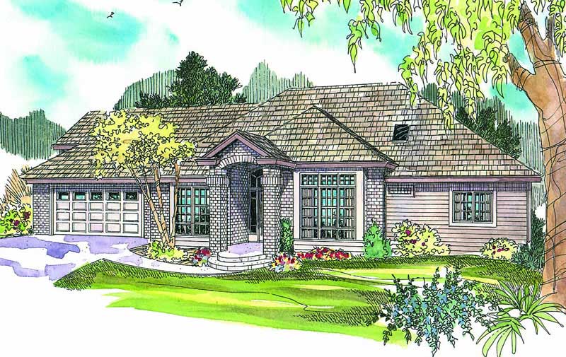 3-Bedroom, 2551 Sq Ft European Home Plan - 108-1584 - Main Exterior