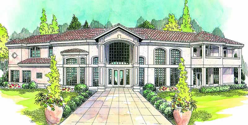 3-Bedroom, 3509 Sq Ft Mediterranean Home Plan - 108-1620 - Main Exterior