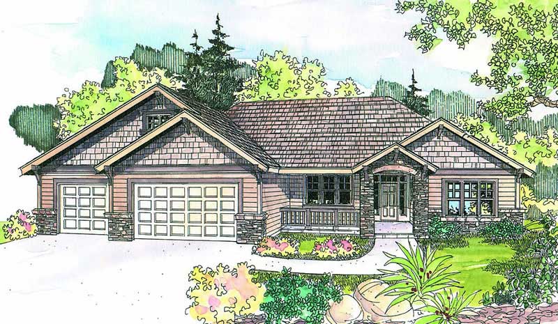 4-Bedroom, 2396 Sq Ft Ranch Home Plan - 108-1623 - Main Exterior