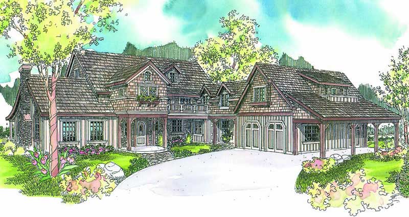 5-Bedroom, 4862 Sq Ft European House Plan - 108-1625 - Front Exterior