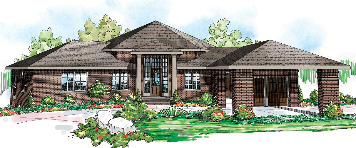 5-Bedroom, 3476 Sq Ft Ranch Home - Plan #108-1696 - Main Exterior