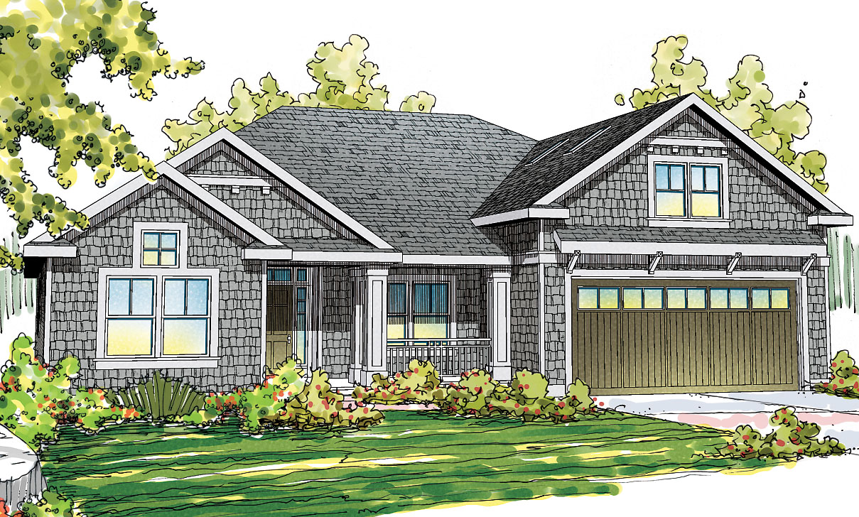 3-Bedroom, 2320 Sq Ft Shingle Home Plan - 108-1715 - Main Exterior