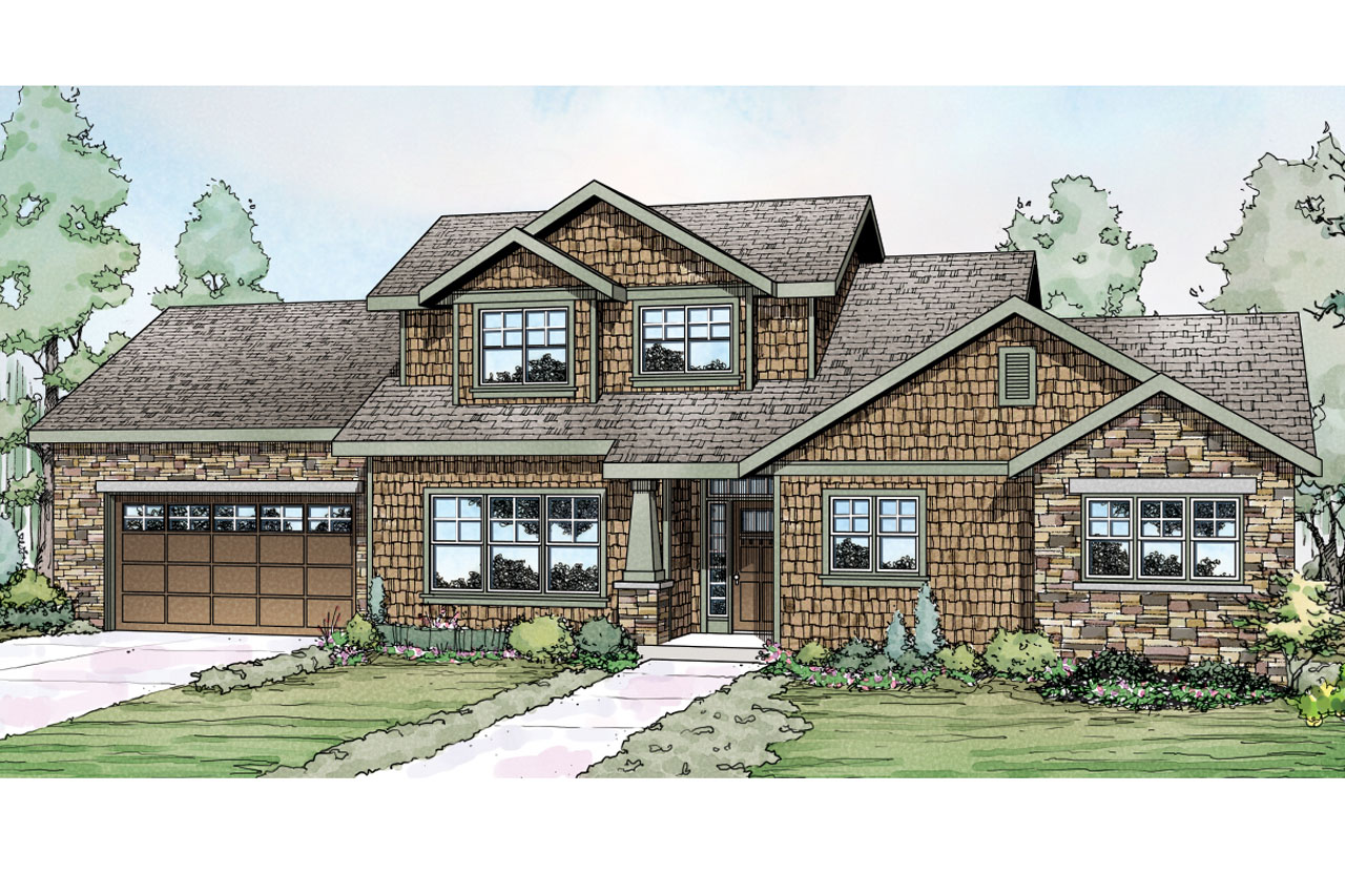 3-Bedroom, 1770 Sq Ft Shingle Home Plan - 108-1742 - Main Exterior