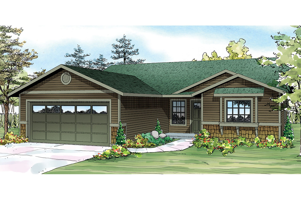 4-Bedroom, 1605 Sq Ft Ranch Home Plan - 108-1755 - Main Exterior