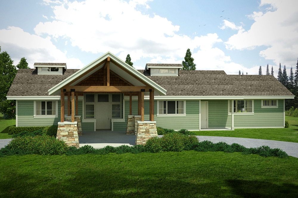 2-Bedroom, 2127 Sq Ft Craftsman House Plan - 108-1808 - Front Exterior