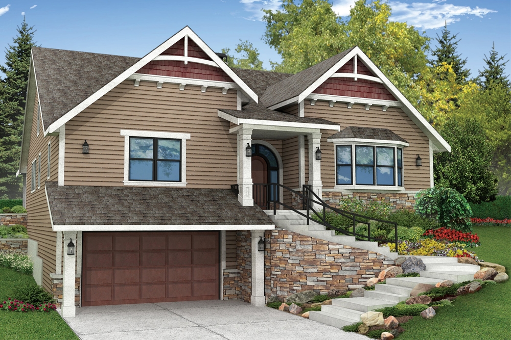 2-Bedroom, 2595 Sq Ft Craftsman House Plan - 108-1825 - Front Exterior