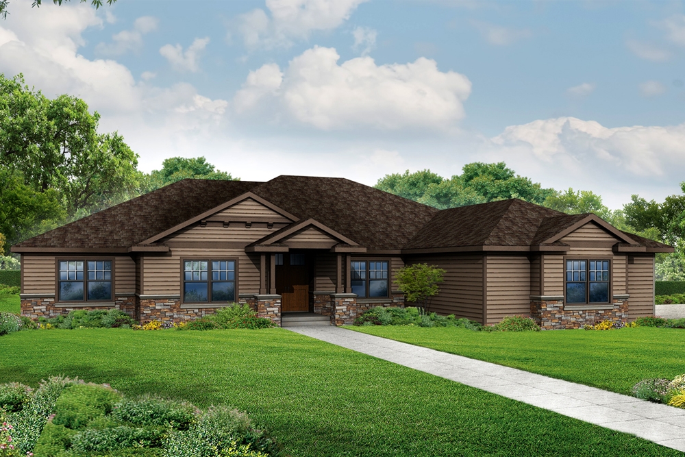 3-Bedroom, 3088 Sq Ft Craftsman House Plan - 108-1834 - Front Exterior