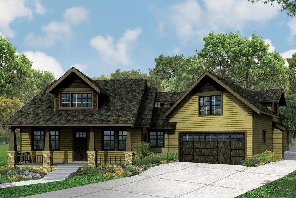 4-Bedroom, 2840 Sq Ft Craftsman Home Plan - 108-1836 - Main Exterior