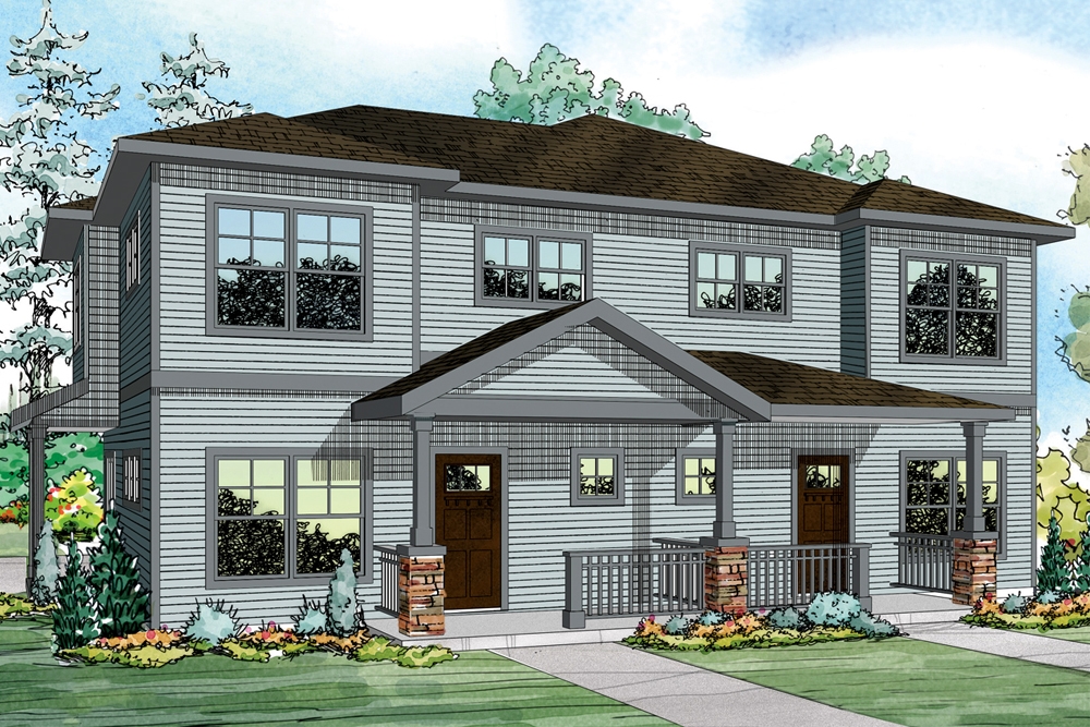 6-Bedroom, 2881 Sq Ft Multi-Unit House Plan - 108-1849 - Front Exterior