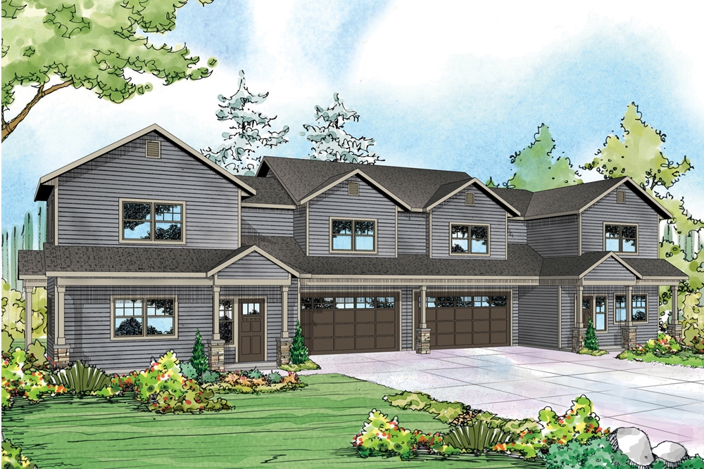 6-Bedroom, 3114 Sq Ft Multi-Unit House Plan - 108-1850 - Front Exterior