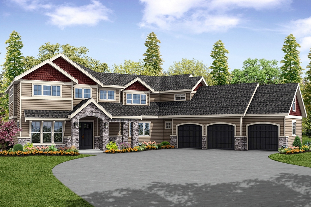 4-Bedroom, 3316 Sq Ft Traditional Home Plan - 108-1858 - Main Exterior