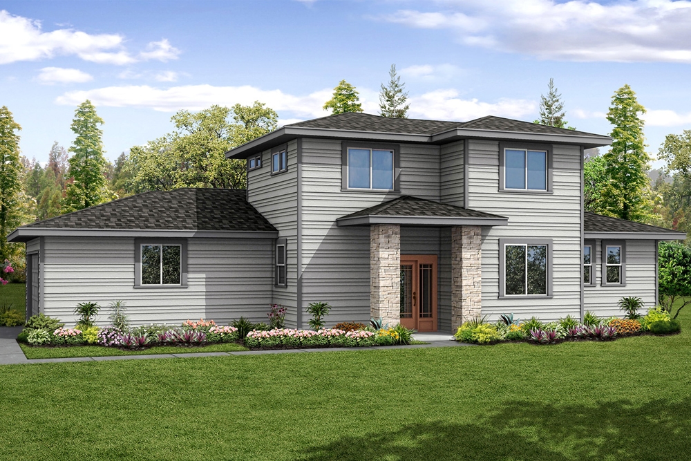 3-Bedroom, 1893 Sq Ft Prairie Home Plan - 108-1869 - Main Exterior